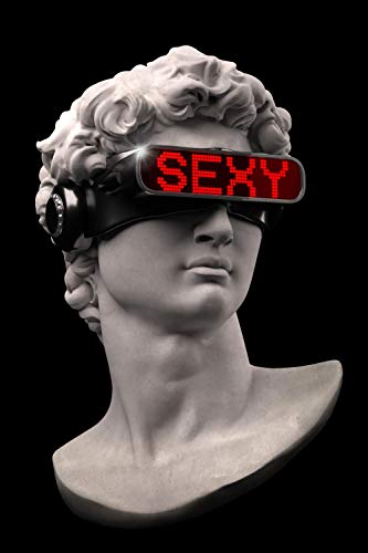 Lustige Kunst David Skulptur mit VR Brille Wandkunst Leinwand Poster und Drucke Zusammenfassung David Leinwand Gemälde Wanddekor Bilder