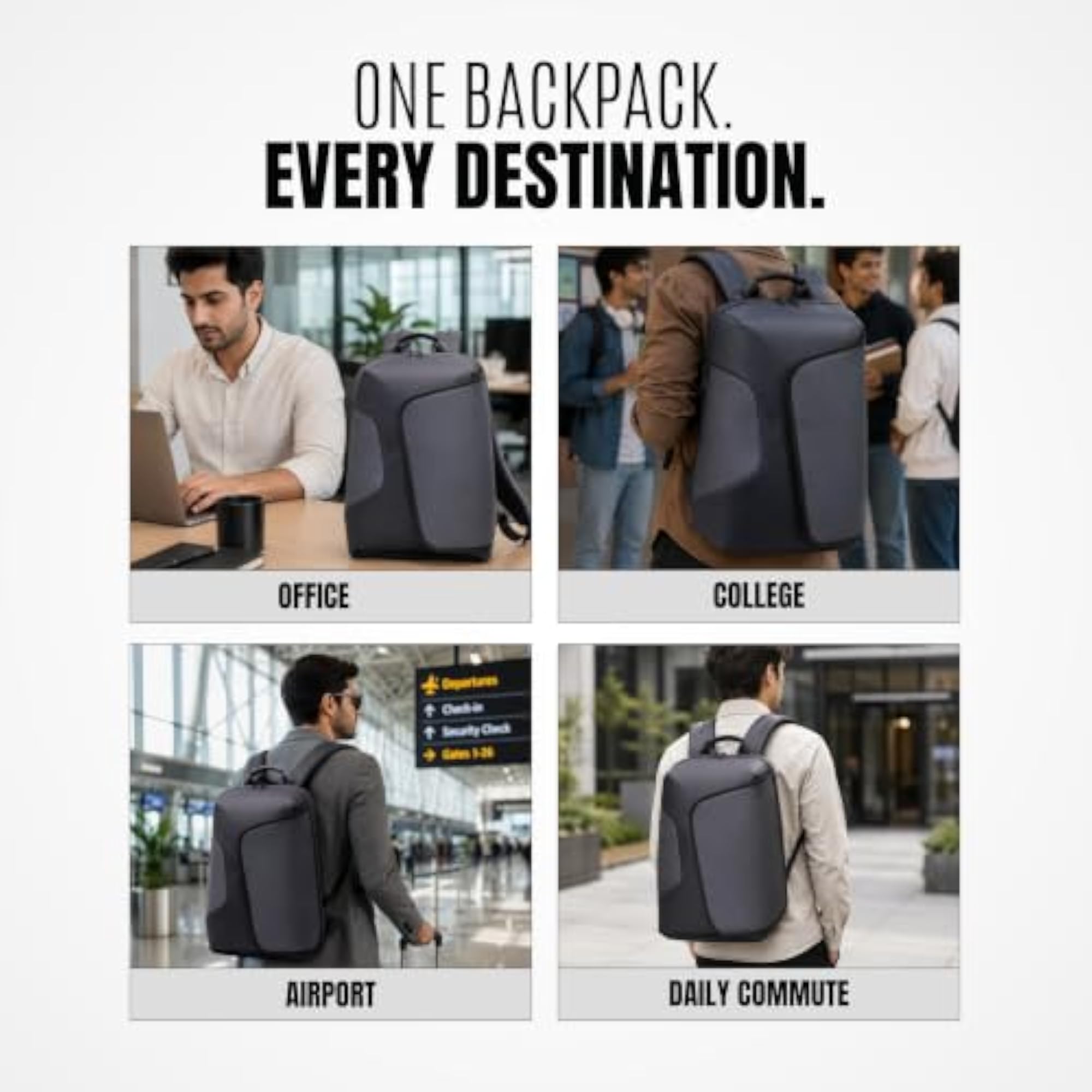 30L Laptop Backpack for Men & Women, Water Resistant
