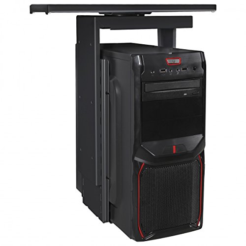 FineBuy PC-Halter 360° drehbar Universal Computerhalterung aus Metall 46-68 cm | Tischhalterung mit Auszugsystem | Untertisch Befestigung