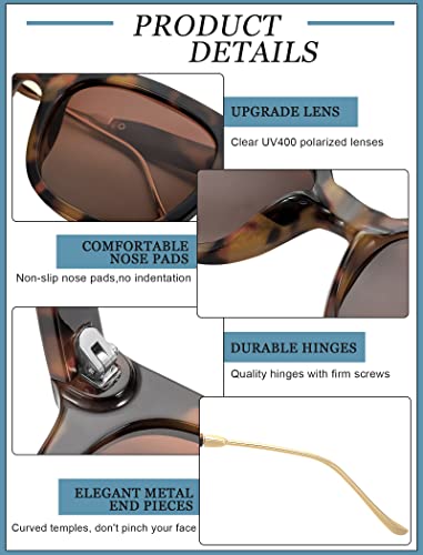 Xuhal 4 Pairs Polarized Sunglasses for Women Men Classic Square Trendy Sunglasses for Women Boys Girls UV Protection Lens Sunnies Vintage Eyewear Retro Trendy Shades Sun Glasses, 4 Styles3