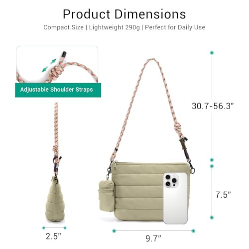 Image of ACUARIO Crossbody Bags for Women - Puffy Tote Bag Purse for Work, Travel, Shoulder Handbag with Small Wallet