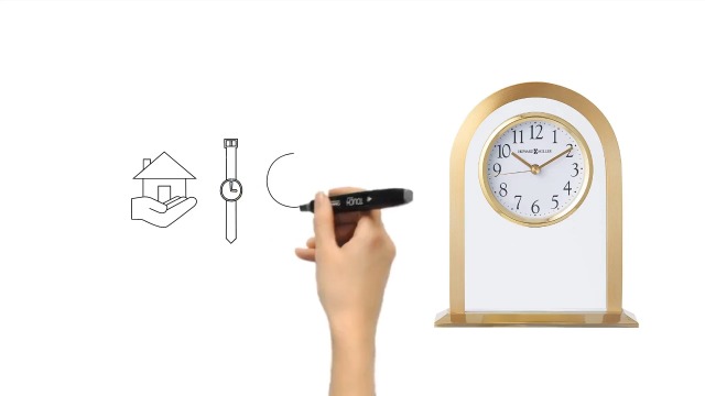 Tennis De Table Howard Miller Horloge De Table Audra 645-584 - Finis Laiton Brossé Et Horloge En Bois
