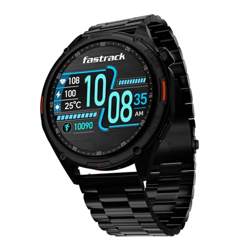 Image of Fastrack Marvellous FX1 1.43 inch AMOLED Smart Watch with SpO2 Monitoring, Sleep & Mood Tracking, Bluetooth Calling, AI Voice Assistant, Alloy Case - Smartwatch for Men & Women (Black)