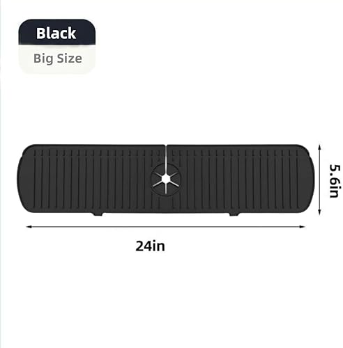 Miniatura 2 de Protector contra salpicaduras para fregadero de cocina de gran tamaño, alfombrilla recolectora de salpicaduras para grifo de 24 pulgadas, bandeja