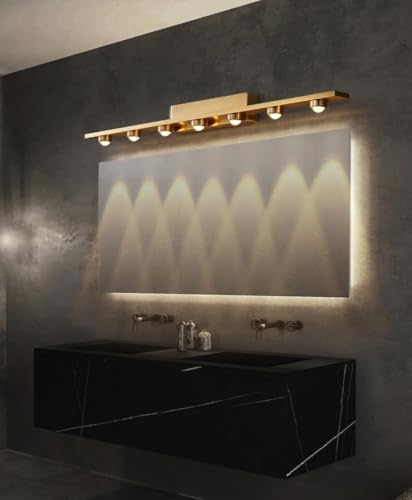 Image of Groeien 7 LED Golden 7 watt Wall Sconce Bathroom Vanity Indoor Outdoor Light Fixtures for Mirror, Hallway,Bedroom,Indoor Wall Light(Luxebeam-7LED)