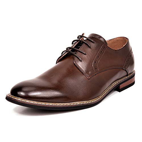 Bruno Marc Men's Leather Lined Dress Oxfords Shoes 10.5 Dark Brown