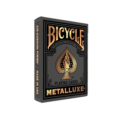 Bicycle Black and Gold Metalluxe Playing Cards – Premium Foil Metalluxe Deck– Classic Poker Size, Collectible Luxury Design, Great for Game Night,...