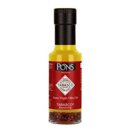 Pons. Aceite de Oliva Virgen Extra con Condimento Tabasco. 4.2 fl oz (4.23oz)