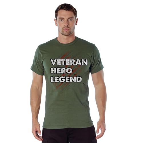 T-shirt graphique Rothco Veteran Hero Legend homme à col rond en coton noir