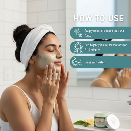 Image of Botanic Braison Face Scrub with Cane Sugar, Lemon & Jojoba | Helps with Dead Skin & Dark Spots | Contains Skin Brightening & Hydrating Properties - (110g)