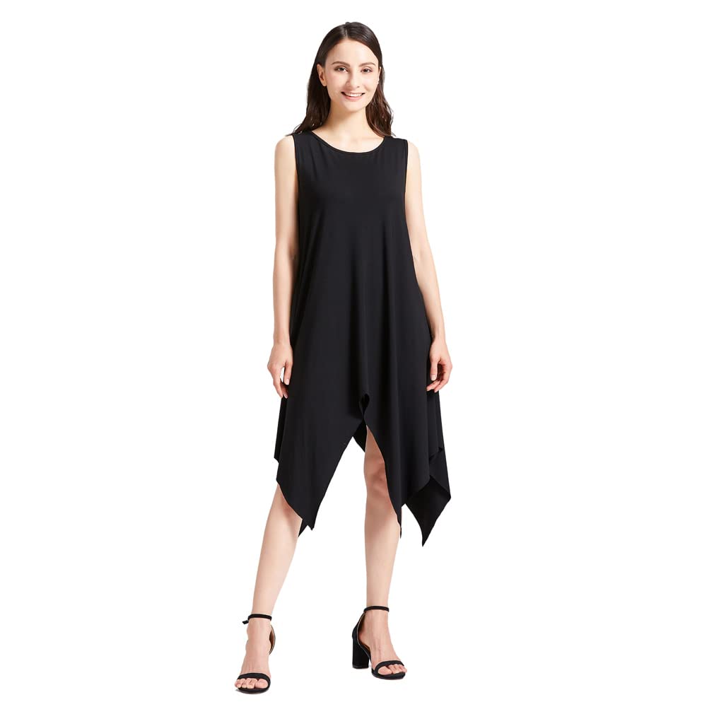 QIYUN.Z Summer Dresses,Casual Dresses for Women T Shirt Dress Maternity Dress Party Beach Cover Up Black Dress