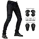 SHUOJIA Herren Damen Motorradhose Mit Protektoren Schutzauskleidung Motorradjeans Denim Motorrad Hose, Stilvolle Motorradjeans (Black,L)