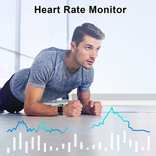 ANBES Health and Fitness Smartwatch with Heart Rate Monitor, Smart Watch for Home Fitness Tracking, Yoga, Exercise Bike, Treadmill Running, Compatible with iPhone and Android Phones for Women Men