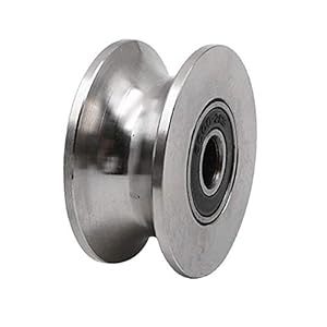 Chiloskit Heavy Duty 2,7 “schuifpoort Roller U groef wiellager katrol Track Rail Rigid Caster wiel voor het opheffen van Swing Sliding Gate ((U Groove 2,7 inch)