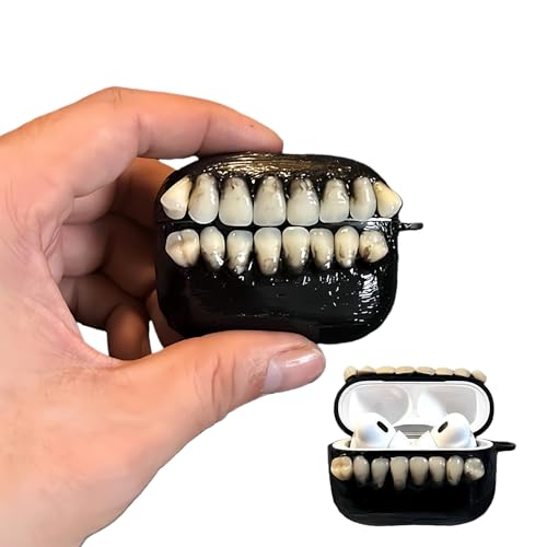 3D Fake Teeth Earphone Case Compatible with AirPods1/2/3/4/Pro 3, Funny Denture Design Earbuds...