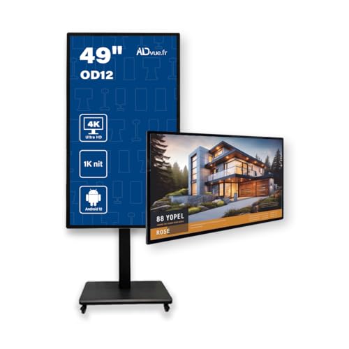 ACTIEXPRESS ADVUE Écran d'Affichage Dynamique 4K UHD - Moniteur Professionnel Vitrine Haute Luminosité 1000 Nits - Android 12, Usage 24/7, Wi-FI USB -...