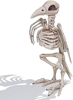 Halloween Decoration 12.5 Pose-N-Stay Raven Skeleton Plastic Bones with Posable Joints for Pose Skeleton Prop Indoor/Outdoor, Spooky Scene Party Favors Décor.