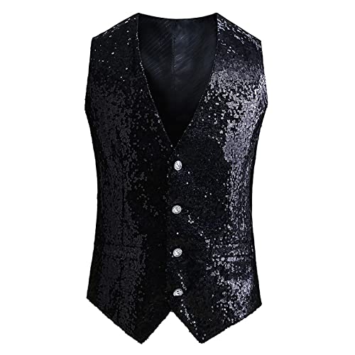 Chaleco de lentejuelas para hombre ideal para fiestas espectáculos y eventos casuales