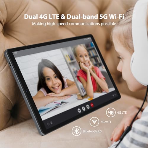Tablette Android 10.6 Pouces avec clavier et souris 4G LTE 256GB ROM grise