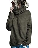 Beautife Womens Sweaters Casual Turtleneck Long Sleeve Soft Knitted Sweater Pullover (Large, Army...
