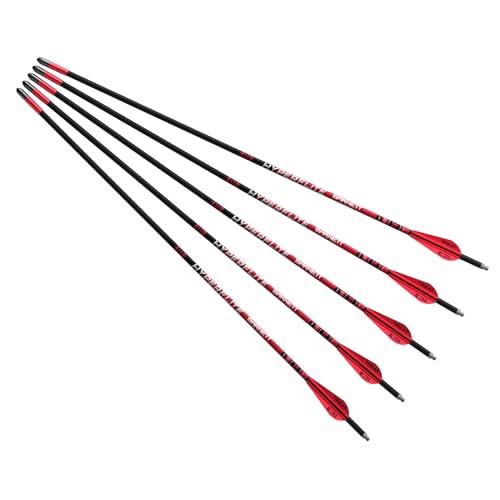 Barnett 20' Hyperflite Crossbow Arrows, Precision Hunting Bolts for Barnett Hyper Series Crossbows, with Red & White Heat Vanes, 5-Pack