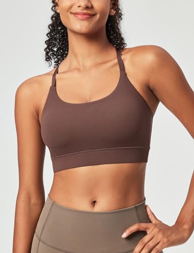 Image of Heathyoga Sports Bras for Women Adjustable Strappy Sports Bra Y-Back Low Impact Racerback Workout Bra with Removable Pads