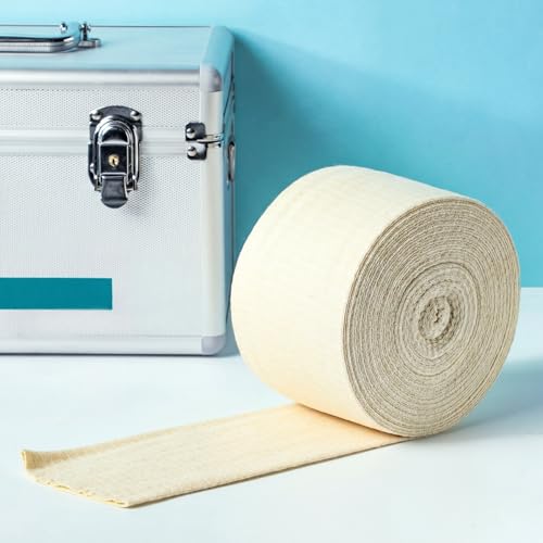 Tondiamo Cotton Tubular Stockinette Gauze Roll Tubular Arm Stocking Elastic Leg Stockinette Tubing Compression Tube Sleeve Bandage for Comfort Wear Sweat Absorbent(5 Inch X 11 Yard)