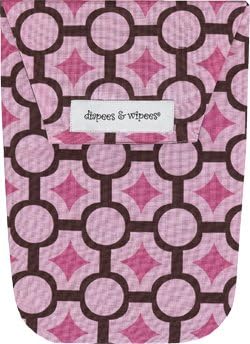 Diapees & Wipees Mod Maze Pink Baby Diapering Bag