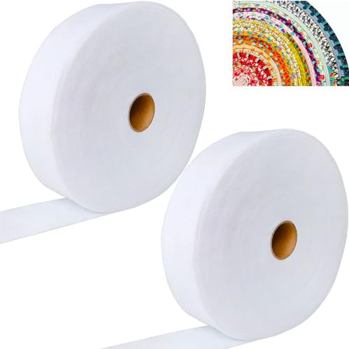 2 Roll Jelly Roll Batting Strip 2 1/2 Inch Cotton Blend Fleece Batting On A Roll Total 100 Yards for Jelly Roll Rugs,Throw Rugs,Braided Rug
