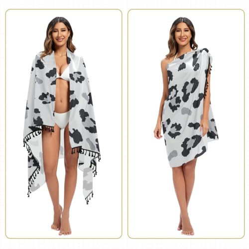 Traje de baño de leopardo gris para playa y estilo casual 5