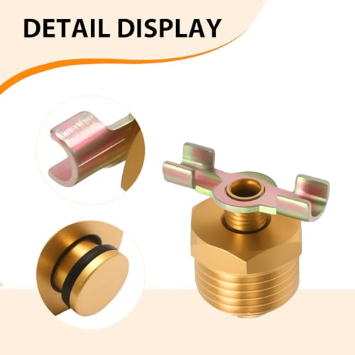 Image of UOIENRT 2 Pack 1 /2'' RV Water Heater Drain Valve for RV and Trailer Water Heater, Durable Brass Construction RV Water Heater Drain Plug