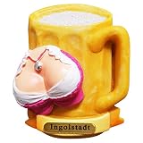 Ciffre Kühlschrank Magnet Polyresin Bierkrug Maß Bier Dirndl Busen - Ingolstadt A1