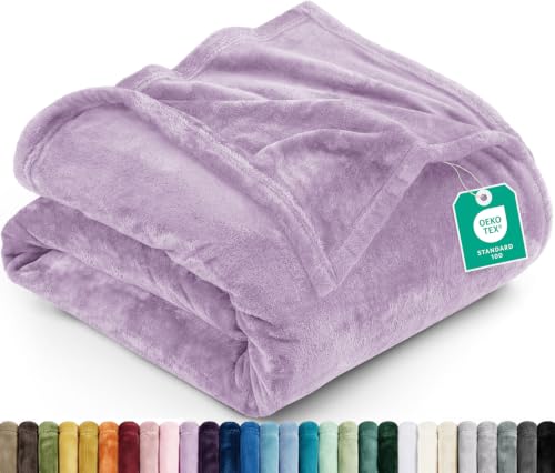 Image of Utopia Bedding Ultra Soft Fleece Bed Blanket Queen Size Lilac (90x90 Inch)