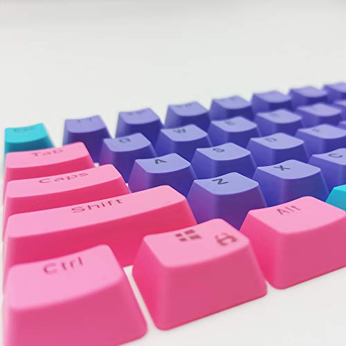 Image of WHYSP 61 PBT Keycaps for 60 Percent Keyboard, Backlit Keycap Set for Mechanical Gaming Keyboard OEM Profile Blue Keycaps with Key Puller for Cherry MX Switches (Peach)