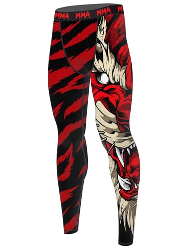 Men's Compression Pants Active Athletic Quick Dry Base Layer Leggings Spats for BJJ Running Gym Yoga MMA