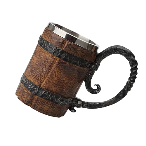 MAGICLULU Boccale Decorativo Acciaio Inossidabile Forma Di Botte Tazza Vintage Per Caffè e Birra Mug e Acciaio Per Feste e Decorazioni Domestiche Design Unico e Dettagliato Per Halloween e
