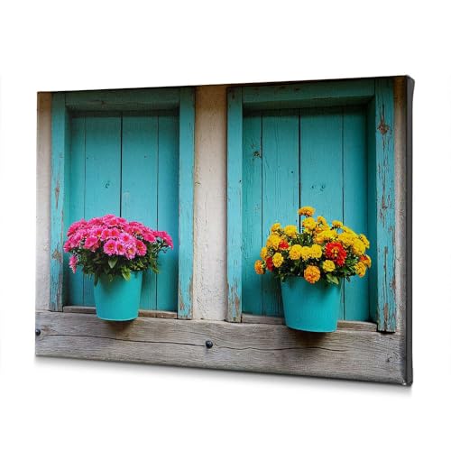 Tableau fleurs fenêtre : idée cadeau déco de Pâques pour salon lumineux