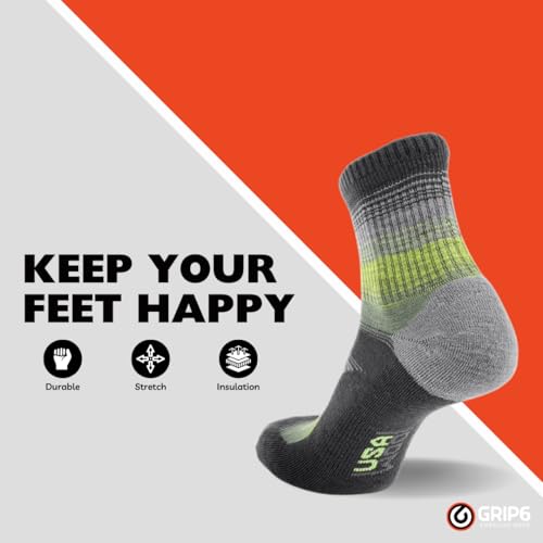 GRIP6 Wool Micro-Crew Socks: Lightweight Wool Socks for Hiking, All Day Comfort - Wicking Crew Socks for Men and Women2