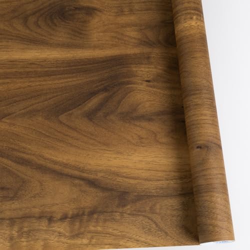 Abyssaly Klebefolie Möbel Holzoptik, Möbelfolie Selbstklebende Braun, Wasserdicht Klebefolie Holz Vintage Folie für Möbel Fensterbank Schränke Küche Tische Tapete 30cmX200cm