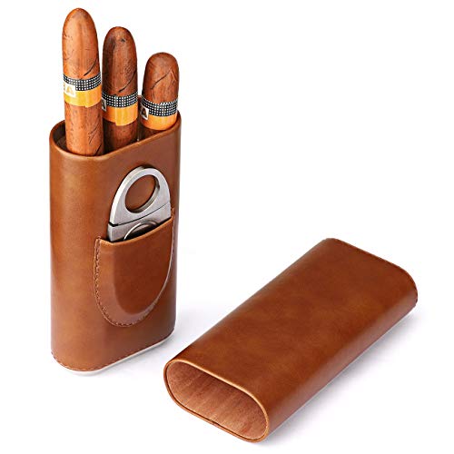 3-Sticks Portable moisturizer Cigar Case Imported Cedar Wood Lined Cigar humidor Stainless Steel