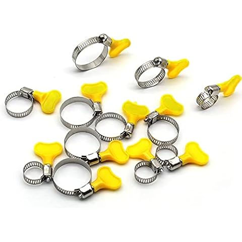 Bizwizz 8Pcs Hose Clamp Including 4 Sizes Adjustable Pipe Clamps, Stainless Steel Hose Clips Set (8Pcs Hose Clip Set) Cover