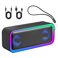IKT Cassa Bluetooth Potente Portatile con Luci, Speaker Bluetooth 5.4, 40W Basso Potenziato, IPX7 Impermeabile, 7 Luci RGB, 30 Ore Autonomia, Altoparlante Bluetooth per Party, TWS AUX TF-Card