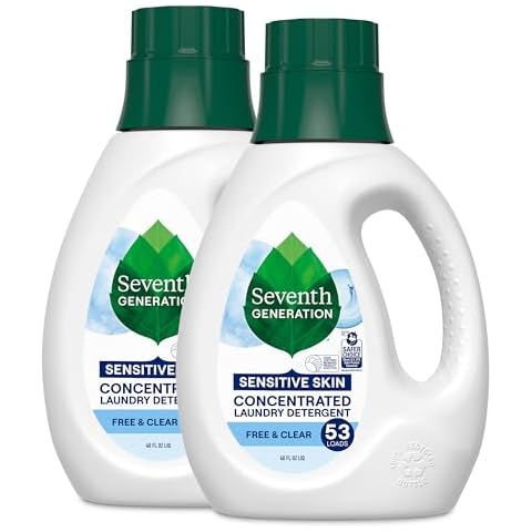 Seventh Generation Concentrated Laundry Detergent Liquid Free & Clear Fragrance Free 40 Fl Oz (Pack of 2) Cover