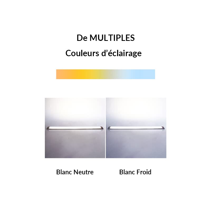 Réglette LED 60cm 18W - Pack de 4 / Blanc Neutre 4000K - 5500K