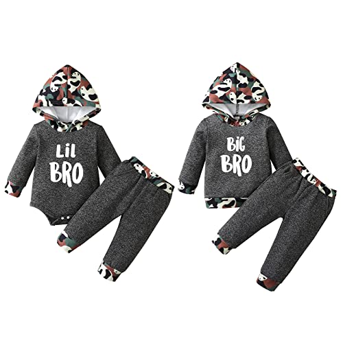 Ensemble de vêtements assortis pour bébé garçon et frère avec capuche et manches longues Cover