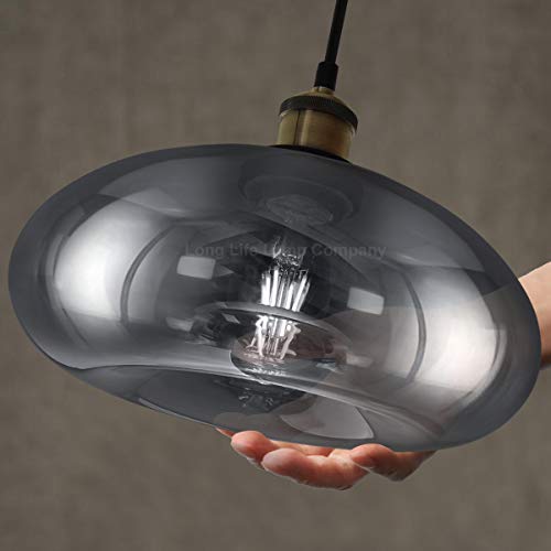 Long Life Lamp Company Modern Vintage Glass Dome Ceiling Pendant Light Shade Grey Antique Holder M0198-F - Cosy Home Interiors Long Life Lamp Company Modern Vintage Glass Dome Ceiling Pendant Light Shade Grey Antique Holder M0198-F - Image 3