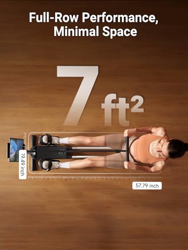 Image of KINGSMITH Rowing Machines for Home Foldable, Compact Row Machine, 400LB & 350LB Weight Capacity, Folding Rower Machine with Adjustable Resistance, Data Monitor, App Supported