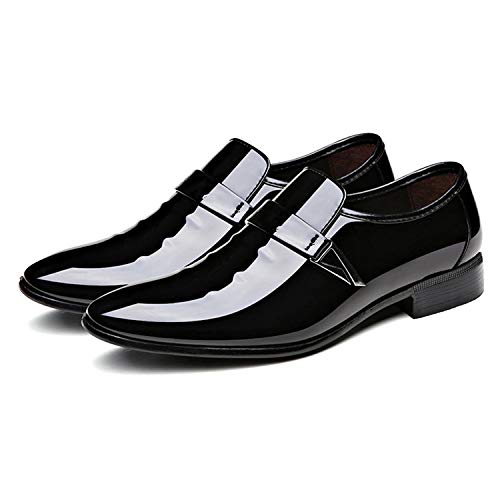 Image of ZZHAP Men's Pointed-Toe Tuxedo Dress Shoes Casual Slip-on Loafer