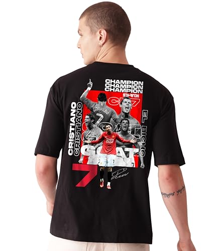 Image of Unisex Cotton Football Graphic Print Oversized Fit T-Shirt
