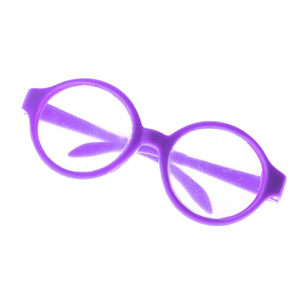 CALANDIS 6xPair of Round Frame Glasses for 18'' American Dolls Purple-image-1